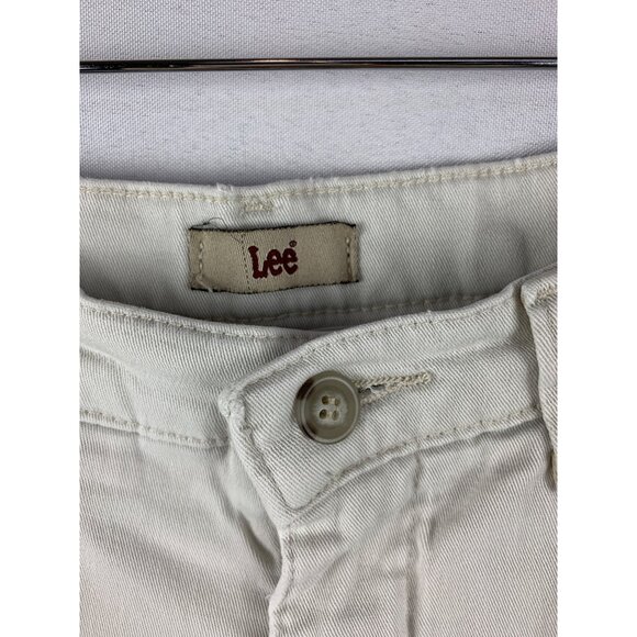 Lee Womens Cotton Blend White Straight Leg Pants Size 4P - Picture 3 of 6